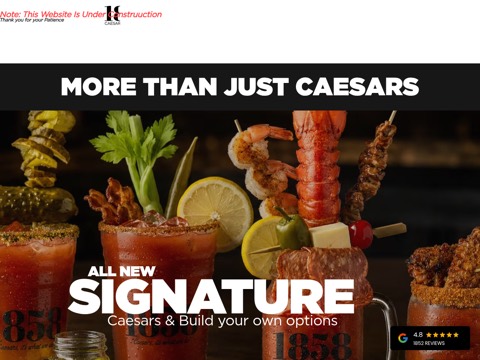 Screenshot of the 1858 Caesar Bar website