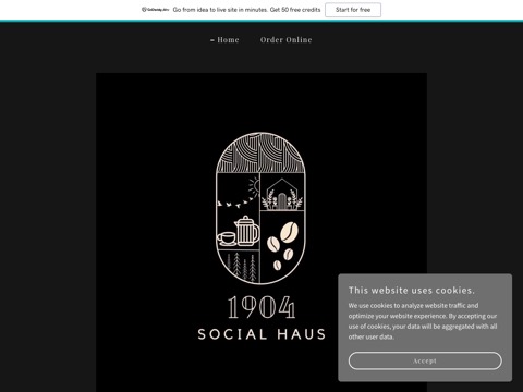 Screenshot of the 1904 Social Haus website