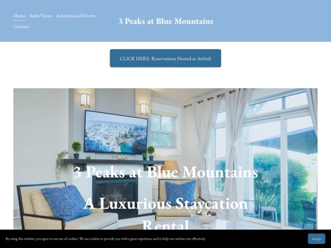 Screenshot of the 3 Peaks at Blue Mountains Rentals website