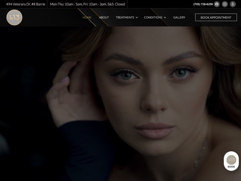 Screenshot of the 413 Medical Aesthetics website