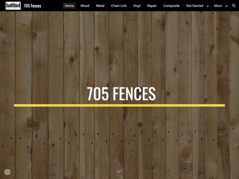 Screenshot of the 705 Fences website