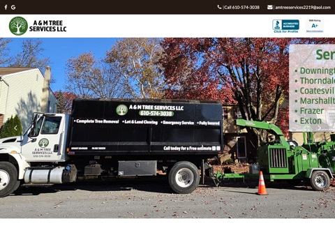 Screenshot of the A&M TREE SERVICES LLC website