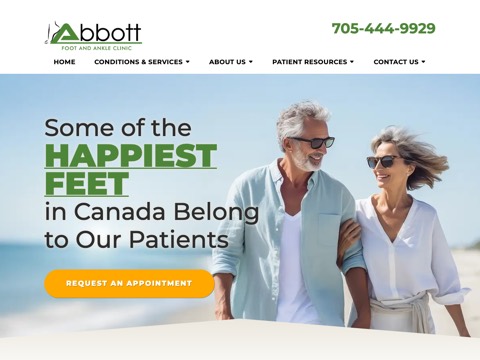 Screenshot of the Abbott Foot & Ankle Clinic website