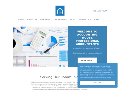 Screenshot of the Accounting House Professional Accountants website
