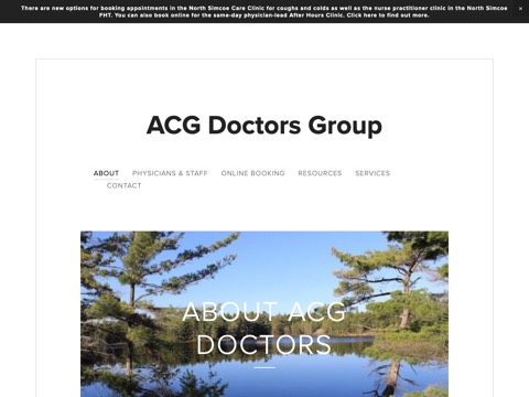 Screenshot of the ACG Doctors Group homepage at www.acgdoctors.com, captured 2026-08-19, shown as the evidence for the review on this page