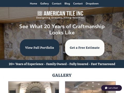 Screenshot of the American Tile Inc. website