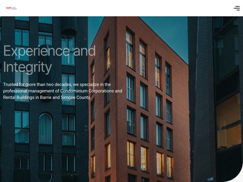 Screenshot of the AMR Property Management website