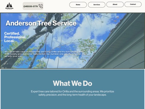 Screenshot of the Anderson Tree Service website
