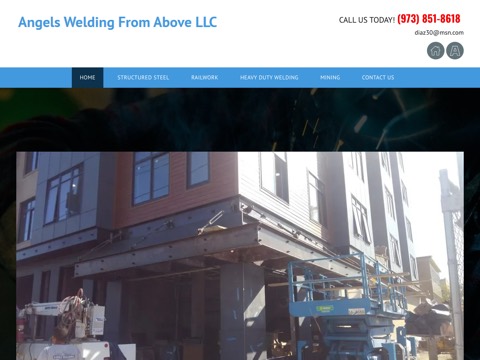 Screenshot of the Angels Welding From Above - Steel Fabrication website
