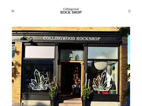 Screenshot of the Appealing Environments Rock Shop homepage at www.collingwoodrockshop.net, captured 2026-08-19, shown as the evidence for the review on this page