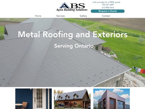 Screenshot of the Aqwa Building Solutions homepage, www.aqwabuilding.ca, captured 2026-08-19, shown as the evidence for this review