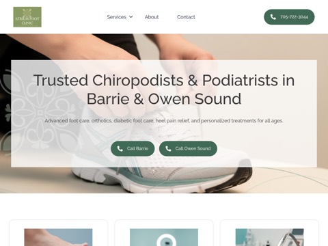 Screenshot of the Atrium Foot Clinic website