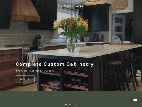 Screenshot of the B² Cabinetry website
