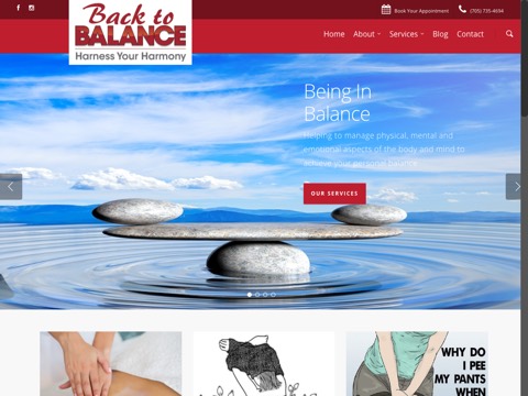 Screenshot of the Back to Balance homepage, backtobalance.net, captured 2026-08-19, shown as the evidence for this review