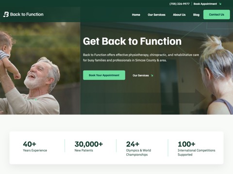 Screenshot of the Back to Function website