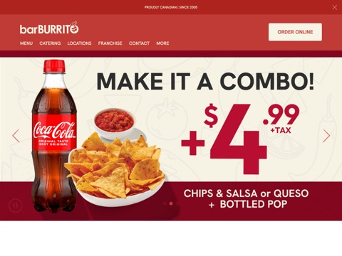 Screenshot of the barBURRITO website