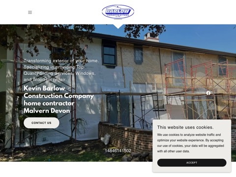 Screenshot of the Barlow Construction Company website