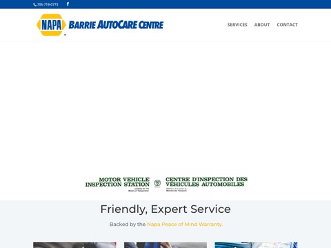 Screenshot of the Barrie Autocare Centre homepage, barrieautocare.com, captured 2026-08-19, shown as the evidence for this review