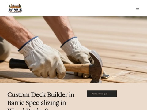 Screenshot of the Barrie Deck Builders website
