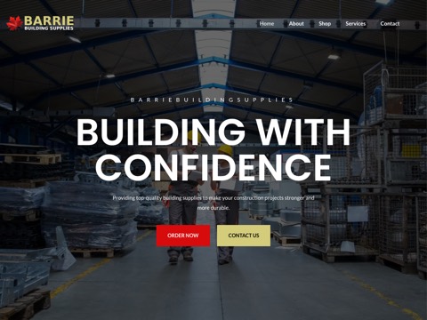 Screenshot of the Barrie Flooring and building supplies homepage at barriebuildingsupplies.co, captured 2026-08-13, shown as the evidence for the review on this page