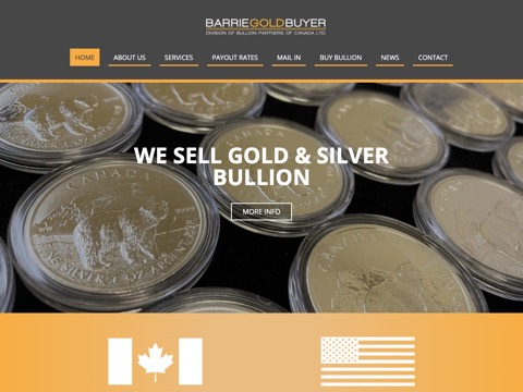 Screenshot of the Barrie Gold Buyer homepage at www.barriegoldbuyer.com, captured 2026-08-19, shown as the evidence for the review on this page
