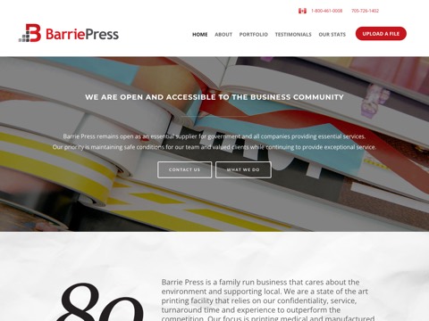 Screenshot of the Barrie Press Inc website