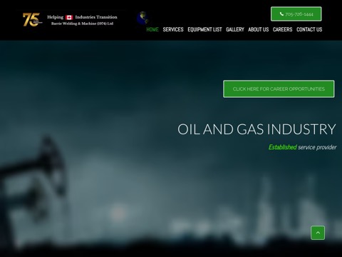 Screenshot of the Barrie Welding & Machine (1974) Ltd website