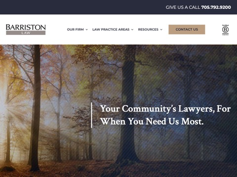Screenshot of the Barriston Law - Collingwood website