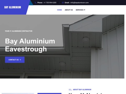Screenshot of the Bay Aluminum homepage, bayaluminum.com, captured 2026-08-13, shown as the evidence for this review