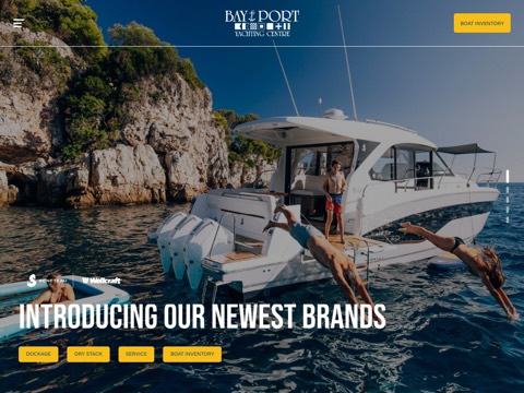 Screenshot of the Bay Port Yachting Centre homepage, bayportyc.com, captured 2026-08-19, shown as the evidence for this review