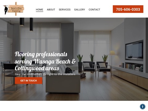 Screenshot of the Beach One Flooring website