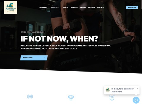 Screenshot of the Beachside Fitness website