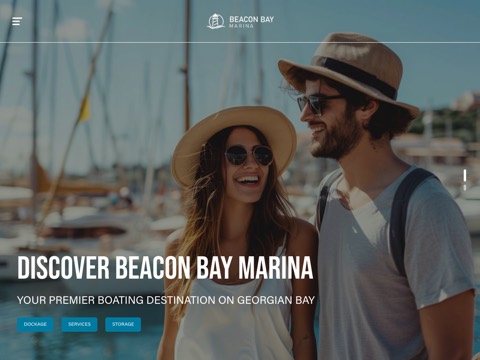 Screenshot of the Beacon Bay Marina website