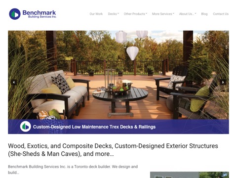 Screenshot of the Benchmark Building Services Inc. website