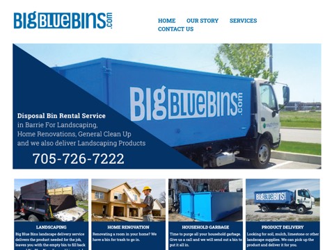 Screenshot of the Big Blue Bins homepage, bigbluebins.com, captured 2026-08-19, shown as the evidence for this review