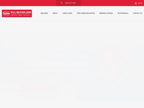 Screenshot of the Bill McFarlane, Sutton-Sound Realty Inc. website