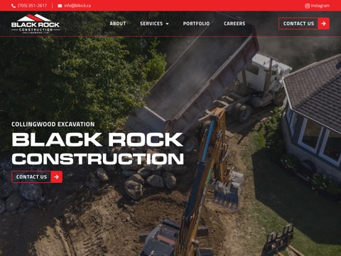 Screenshot of the Black Rock Construction website
