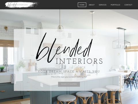 Screenshot of the Blended Interiors homepage, www.blendedinteriors.ca, captured 2026-08-19, shown as the evidence for this review