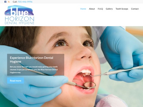 Screenshot of the Blue Horizon Dental Hygiene website
