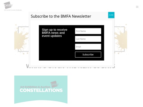 Screenshot of the Blue Mountain Foundation for the Arts website