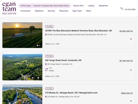 Screenshot of the Blue Mountain Real Estate - RLP - Thornbury website