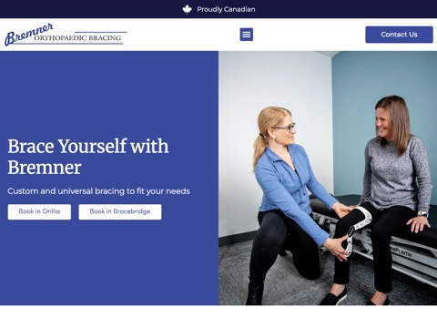Screenshot of the Bremner Orthopaedic Bracing website