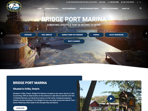 Screenshot of the Bridge Port Marina website