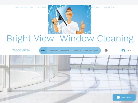 Screenshot of the Bright View Window Cleaning homepage, www.brightviewwindowcleaning.ca, captured 2026-08-19, shown as the evidence for this review