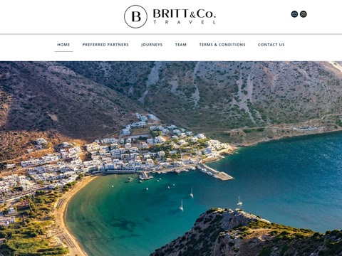 Screenshot of the Britt & Company Travel website