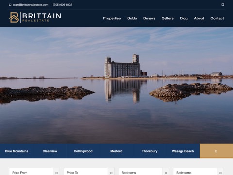 Screenshot of the Brittain Real Estate website