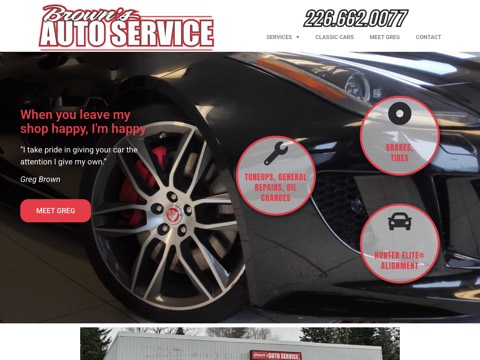 Screenshot of the Brown's Auto Service website