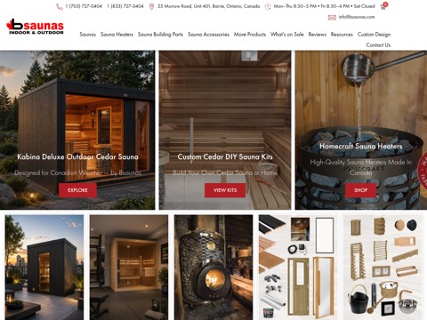 Screenshot of the Bsaunas Inc. homepage, bsaunas.com, captured 2026-08-19, shown as the evidence for this review