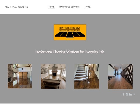 Screenshot of the BTW Custom Flooring website