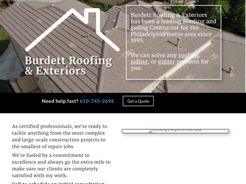 Screenshot of the Burdett Exteriors website